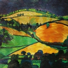 Artwork title: Harvest Landscape Exe valley