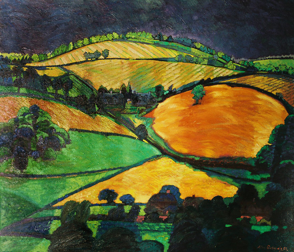 Artwork title: Harvest Landscape Exe valley
